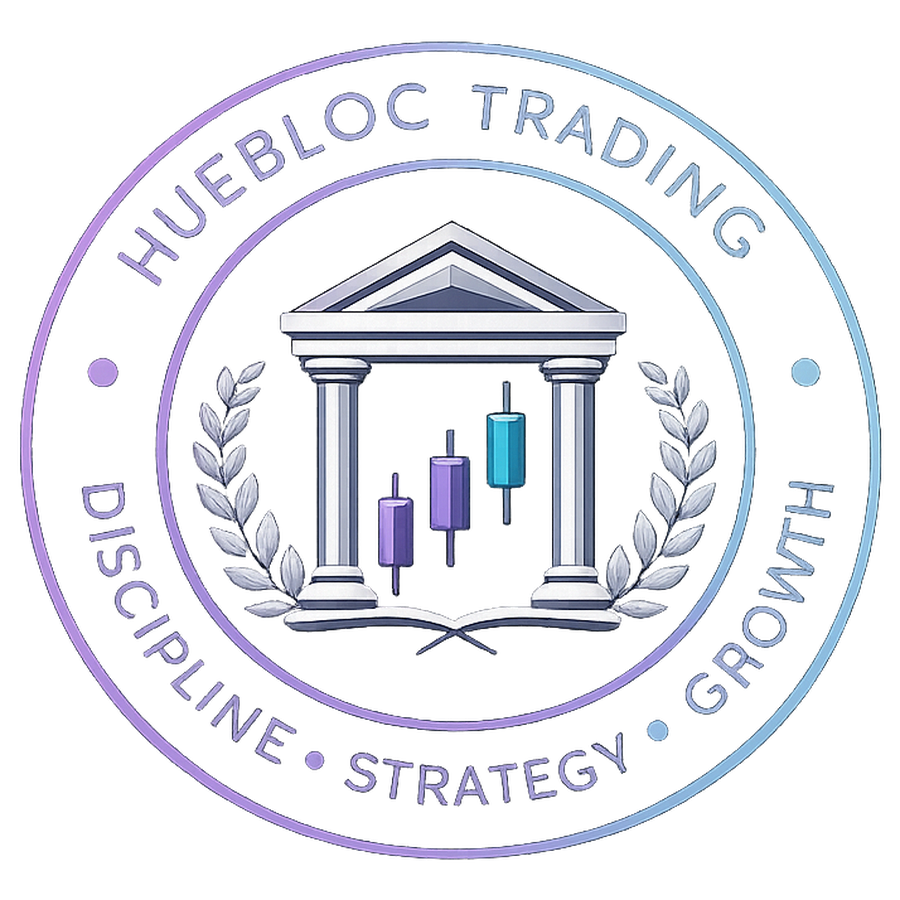HUEBLOC Trading — Discipline, Strategy, Growth seal